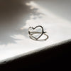 Thumbnail of Side profile of the Love Heart Ring in sterling silver, showcasing the polished band and heart-shaped detail.