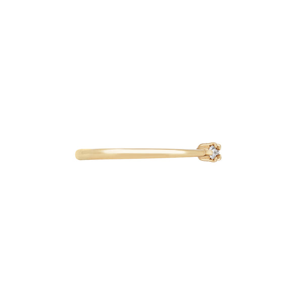 Alternative view of Side profile of the Daydreamer Marquise Lab Grown Diamond Ring in 14k polished gold, showing the polished band and elevated setting of the marquise diamond.