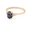 Dewlight 1ct Blue Sapphire Oval Engagement Ring - 14k Gold Polished Band