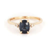 Dewlight 1ct Blue Sapphire Oval Engagement Ring - 14k Gold Polished Band - Video cover