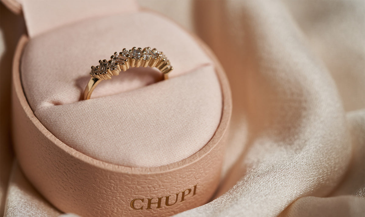 0.50 carat crown set pave diamond engagement ring - Glacier® Jewelry