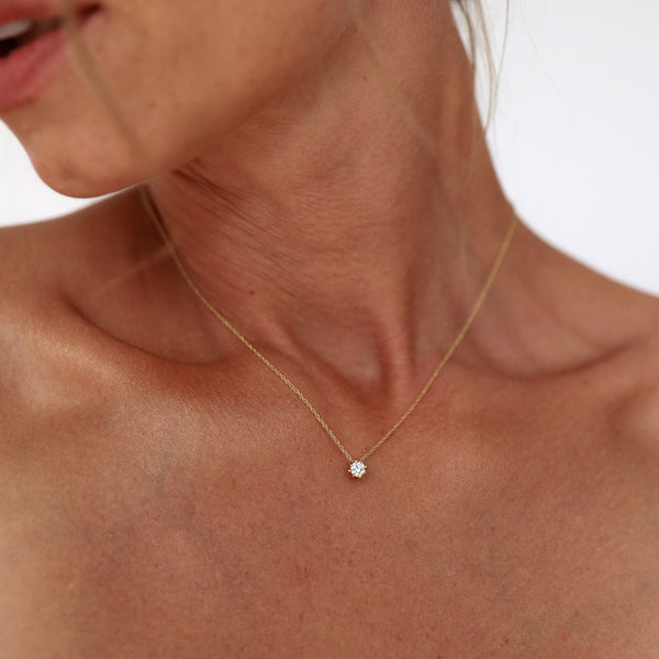 On-body shot of Always & Forever Lab-Grown Diamond Necklace - 14k Gold Necklace
