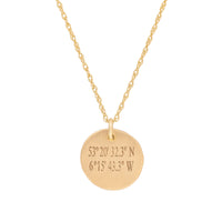 A Moment In Time - 14k Gold Engraved Coordinate Necklace