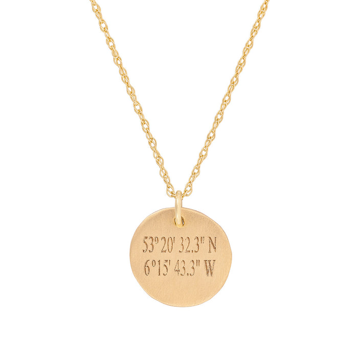 A Moment In Time - 14k Gold Engraved Coordinate Necklace