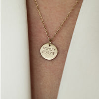 On-body shot of A Moment In Time - 14k White Gold Engraved Coordinate Necklace