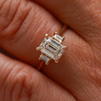 On-body shot of Hero 1.4ct Lab-Grown Diamond Engagement Ring - 14k Gold Polished Band
