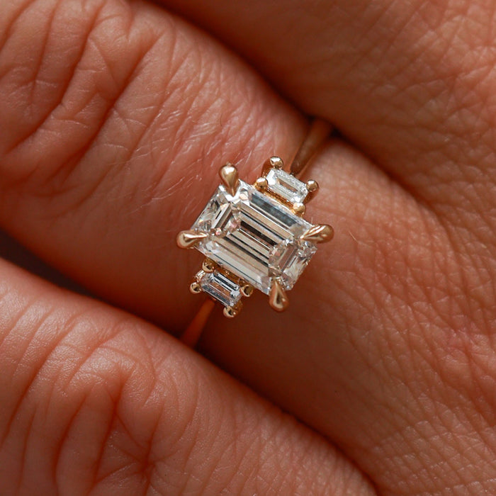 On-body shot of Hero 1.4ct Lab-Grown Diamond Engagement Ring - 14k Gold Polished Band