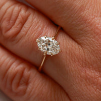 On-body shot of Moonlight 1.4ct Lab-Grown Oval Diamond Engagement Ring - North Star Setting 14k Gold Polished Band