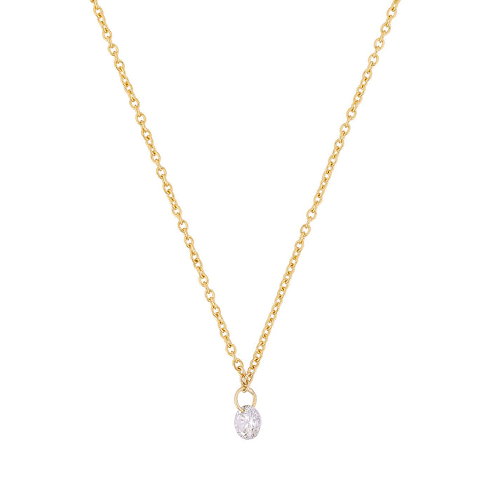 Celestial 4mm Drilled Lab-Grown Diamond Solitaire Necklace - 14k Gold