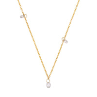 Celestial Drilled Lab-Grown Diamond Cluster Necklace - 14k Gold