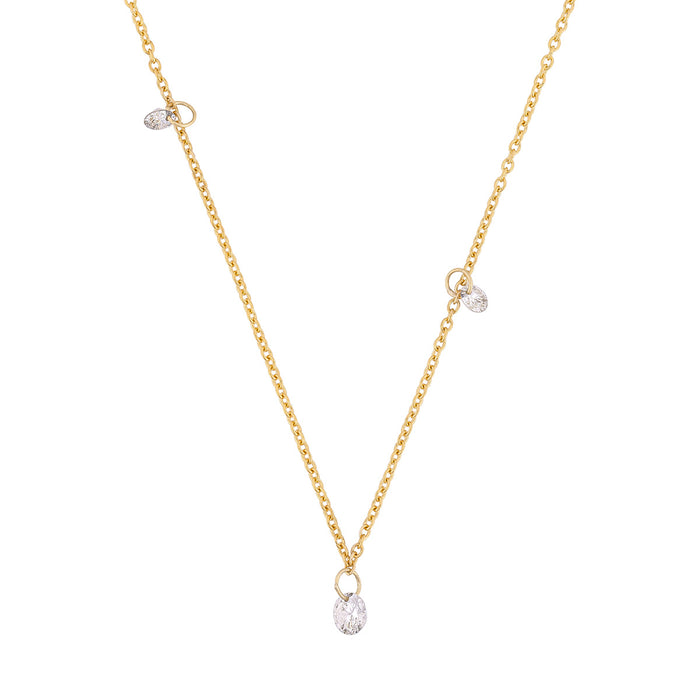 Celestial Drilled Lab-Grown Diamond Cluster Necklace - 14k Gold