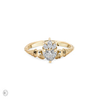 Claddagh 0.5ct Heart Cut Diamond Engagement Ring - 14k Gold