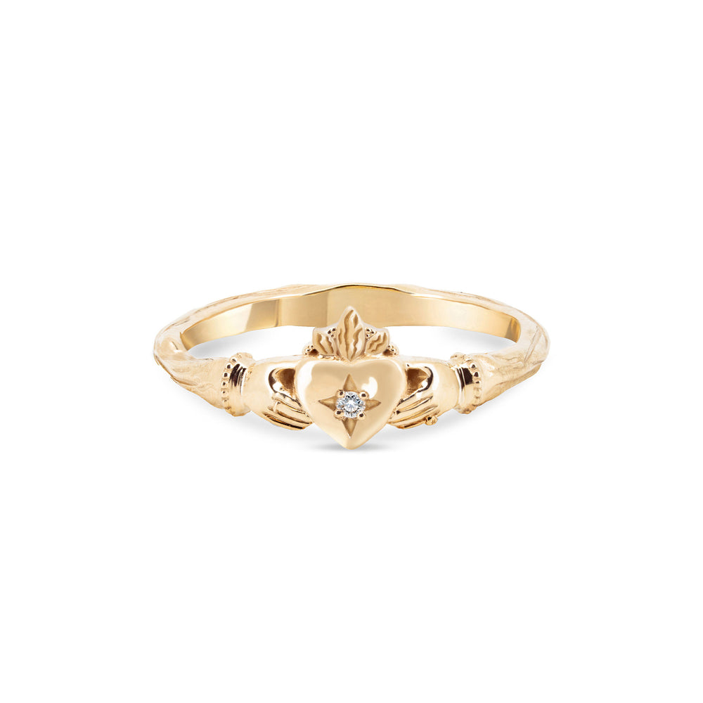 Claddagh Heart Diamond Ring by Chupi Jewellery
