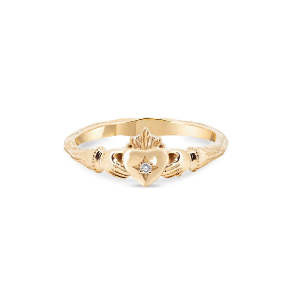 Claddagh North Star Diamond Gold Ring - 14k Gold