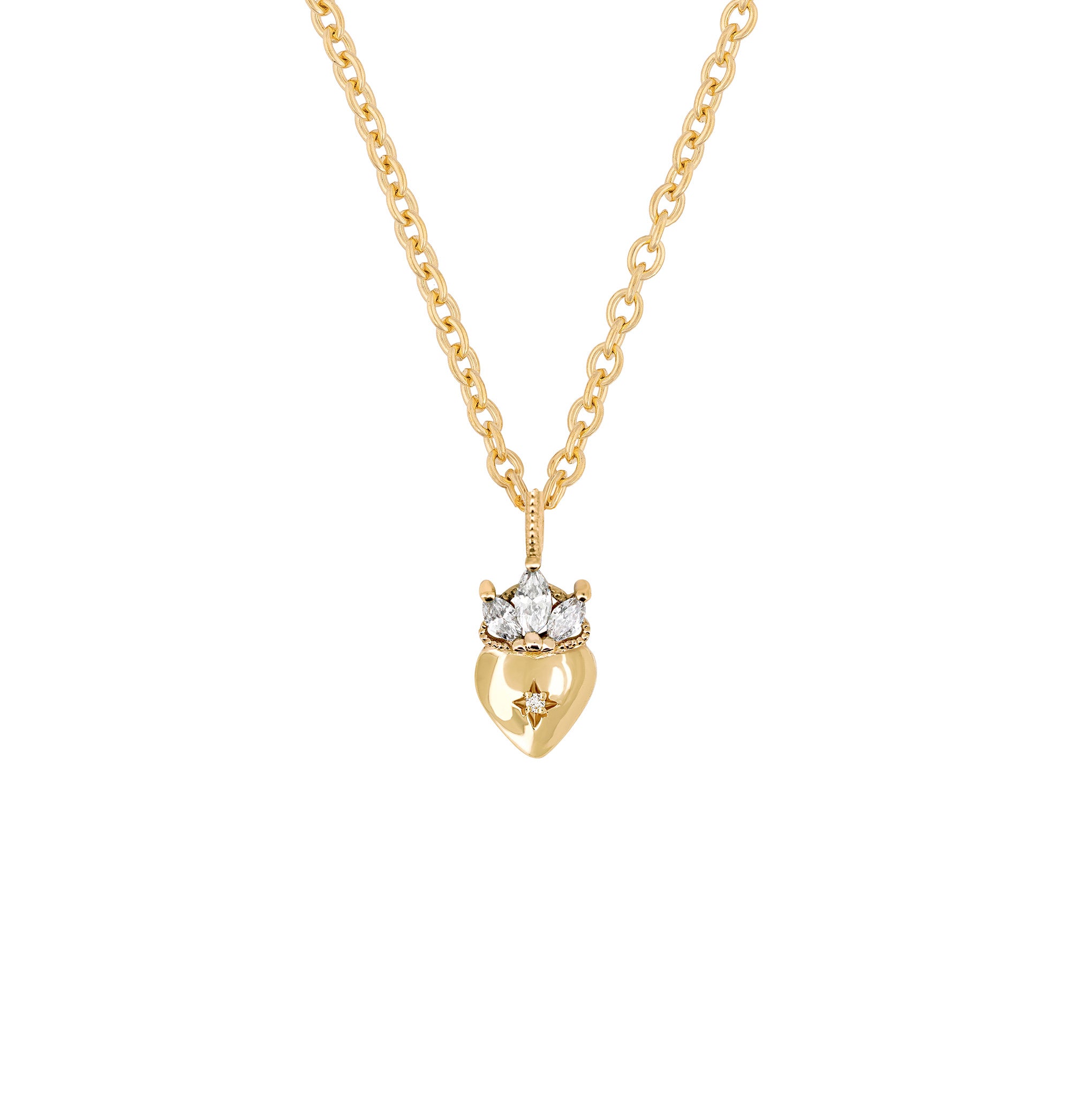 Claddagh Heart Diamond Necklace by Chupi Jewellery