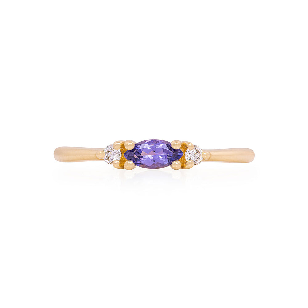 Daydreamer Ring - 14k Polished Gold Tanzanite & Diamond Ring