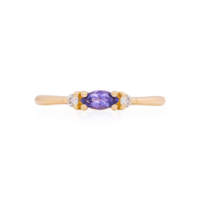 Daydreamer Ring - 14k Polished Gold Tanzanite & Diamond Ring