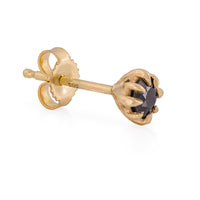 On-body shot of Always & Forever Black Diamond Stud Earrings - 14k Gold Stud Earrings