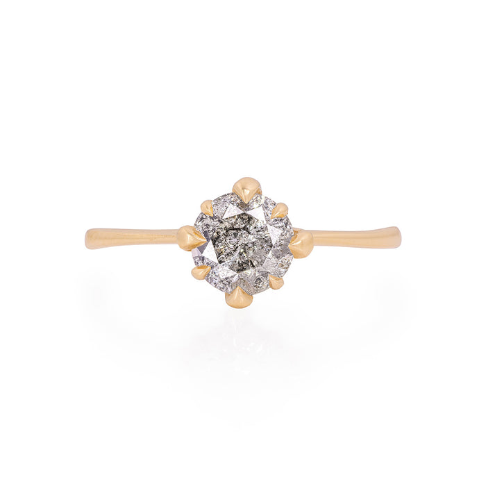 Forever 1ct Grey Diamond Engagement Ring - 14k Gold Polished Band