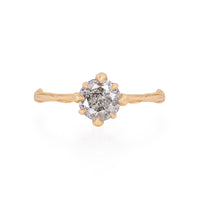 Forever 1ct Grey Diamond Engagement Ring - 14k Gold Twig Band