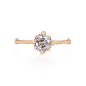 Forever 1ct Grey Diamond Engagement Ring - 14k Gold Twig Band