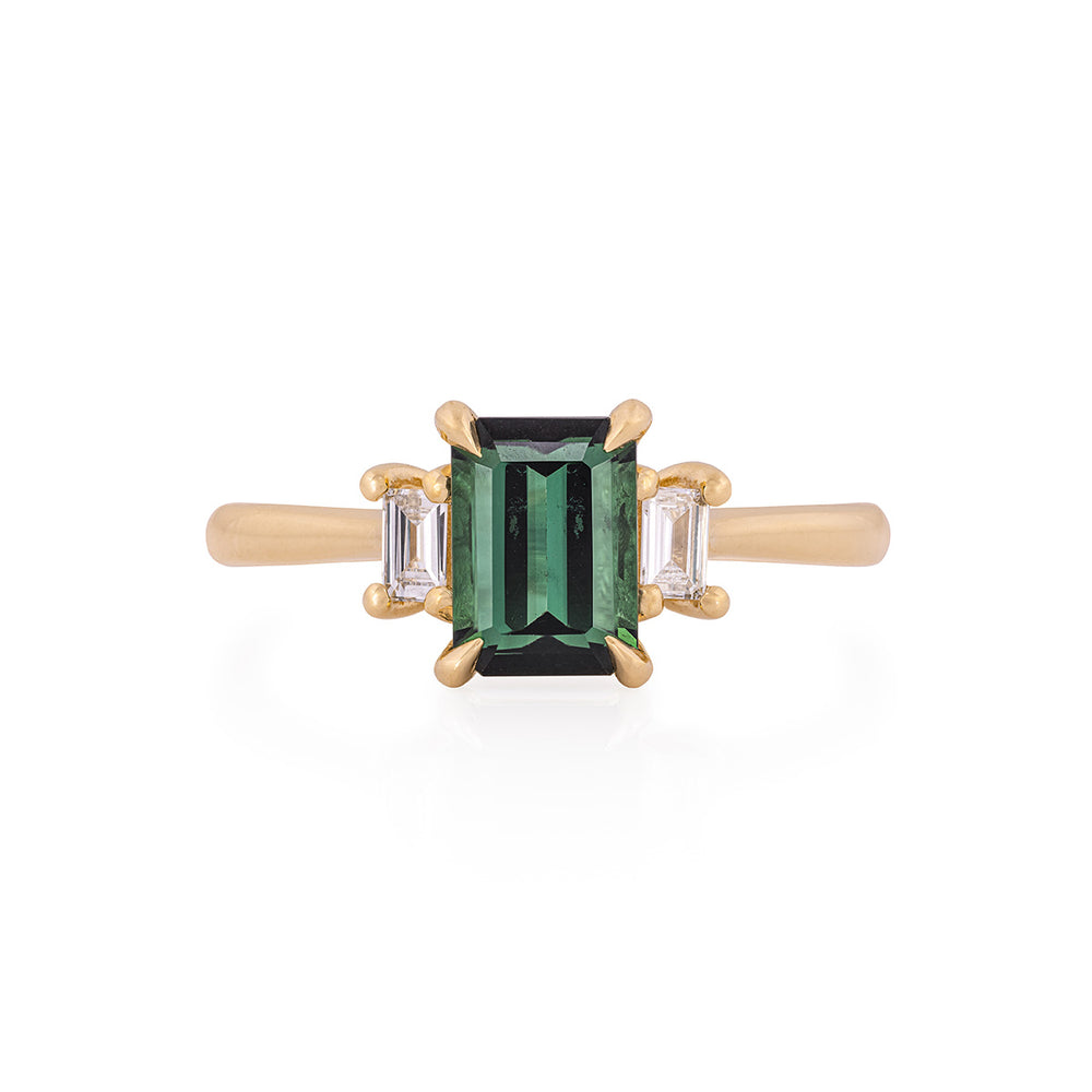 Hero 1ct Green Tourmaline Ring - 14k Gold