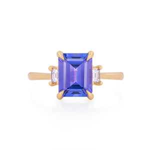 Hero Ring - 14k Polished Gold Tanzanite & Diamond Ring