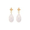 Lost Without You Earrings - 14k Gold Diamond & Baroque Pearl Earrings
