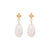 Lost Without You Earrings - 14k Gold Diamond & Baroque Pearl Earrings