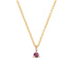 Front view of the Lucky Star Birthstone Necklace in 14k gold, featuring a Ruby birthstone set in a star pendant.