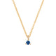 Front view of the Lucky Star Birthstone Necklace in 14k gold, featuring a Blue Sapphire birthstone set in a star pendant.