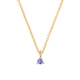 Front view of the Lucky Star Birthstone Necklace in 14k gold, featuring a Tanzanite birthstone set in a star pendant.