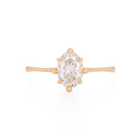 Moonlight 1ct Lab-Grown Oval Diamond Engagement Ring - North Star Setting 14k Gold Polished Band