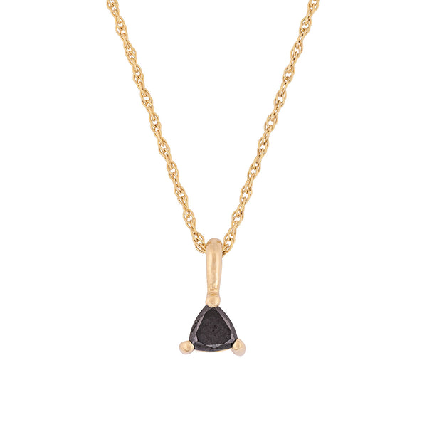 One in a Trillion Solitaire Black Diamond Necklace - 14k Gold