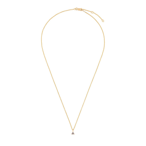 On-body shot of One in a Trillion Solitaire Grey Diamond Necklace - 14k Gold