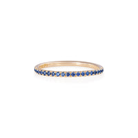 Today Blue Sapphire Eternity Ring - 14k Polished Gold Half Eternity Blue Sapphire Ring