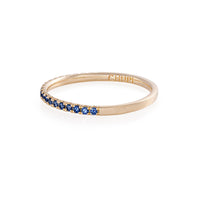 On-body shot of Today Blue Sapphire Eternity Ring - 14k Polished Gold Half Eternity Blue Sapphire Ring