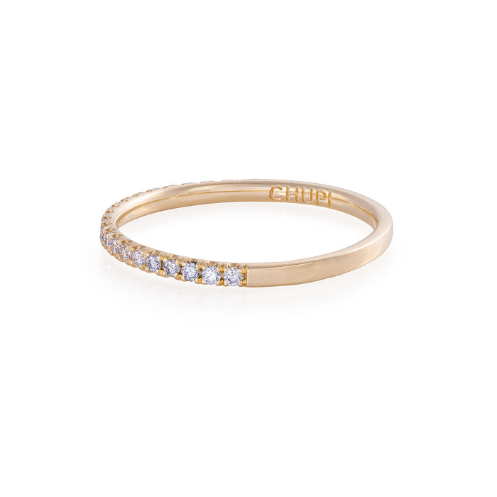 On-body shot of Today Classic Diamond Eternity Ring - 14k Polished Gold Half Eternity Classic Diamond Ring