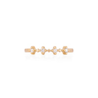 Stars in the Sky Eternity Ring - 14k Gold Polished Band Four Diamond Eternity Ring