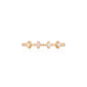 Stars in the Sky Eternity Ring - 14k Gold Polished Band Four Diamond Eternity Ring