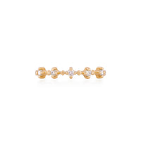 Stars in the Sky Eternity Ring - 14k Gold Polished Band Five Diamond Eternity Ring