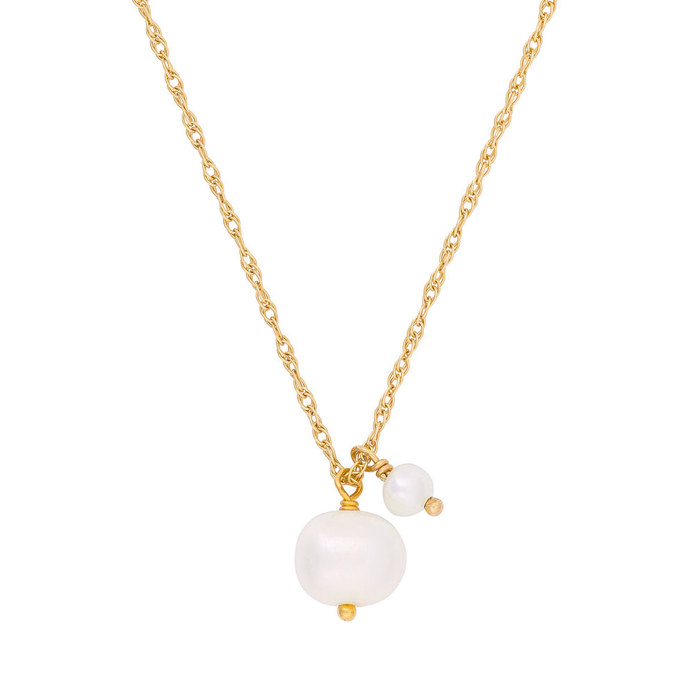 Raindrop Pearl Necklace - 14k Gold Pearl Necklace