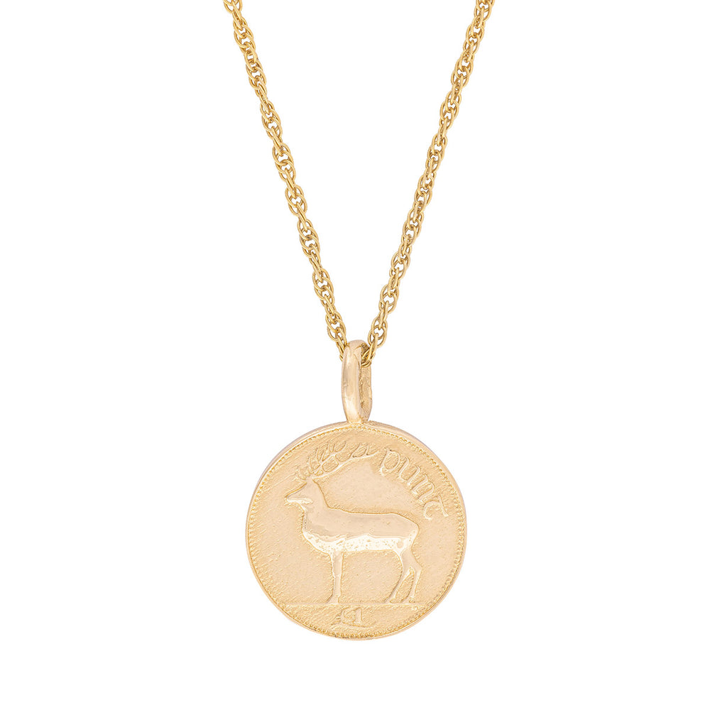 Worth Your Weight In Gold 1984 Stag Coin Necklace - 14k Gold