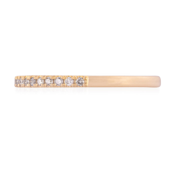 On-body shot of Today Grey Diamond Eternity Ring - 14k Polished Gold Half Eternity Grey Diamond Ring