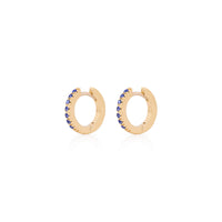 Tomorrow Eternity Huggie Earrings - 14k Gold Sapphire Earrings