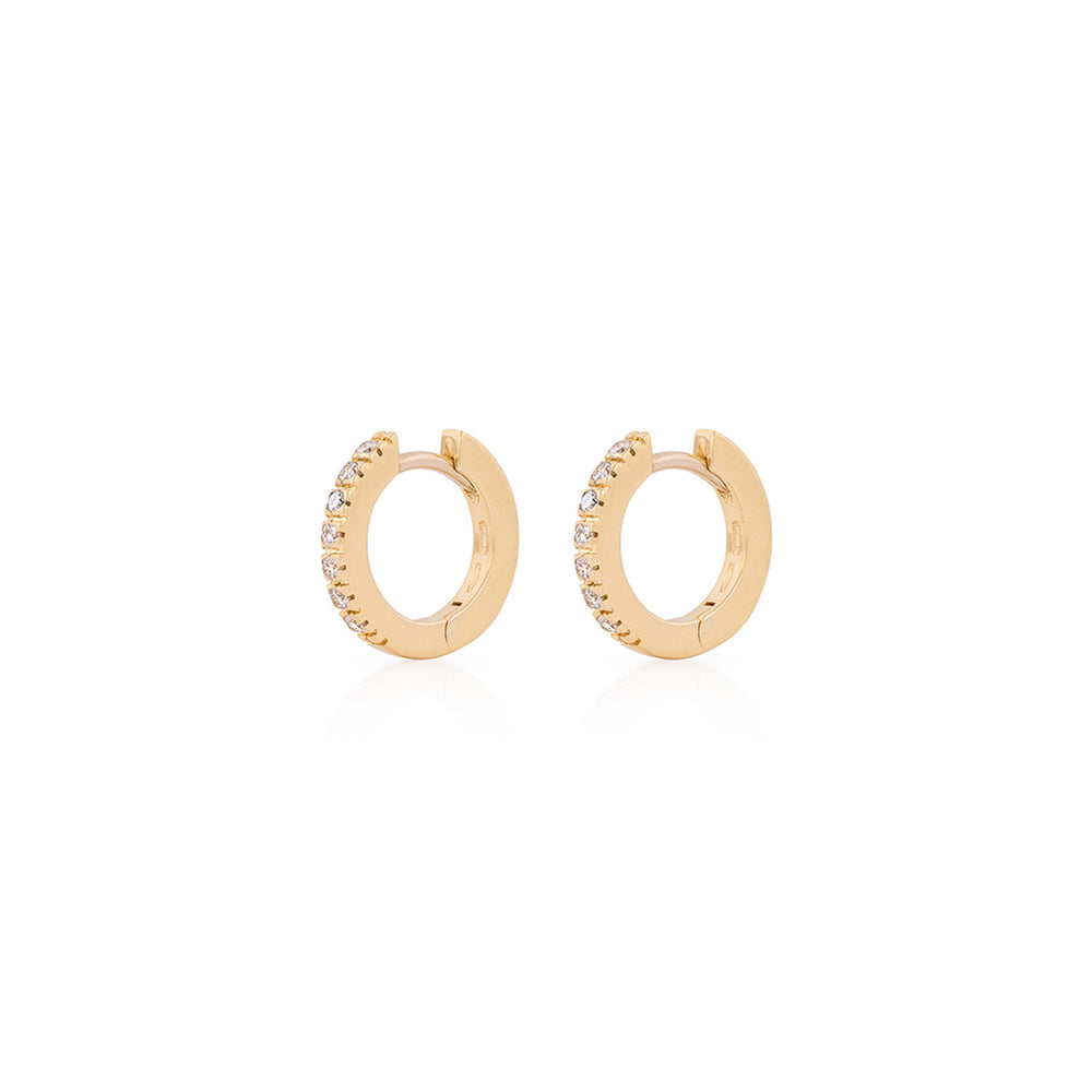 Tomorrow Eternity Huggie Earrings - 14k Gold Diamond Earrings