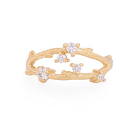 On-body shot of Whispered Dreams Lab-Grown Diamond Double Cluster Ring - 14K Gold