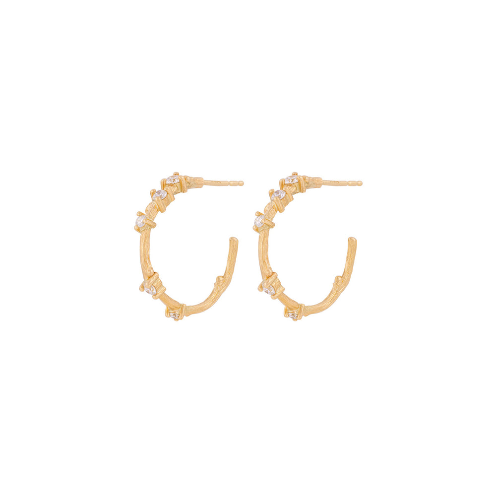 Whispered Dreams Lab-Grown Diamond Hoop Earrings - 14k Gold