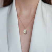 On-body shot of Wild Beauty - 14k Gold Baroque Pearl Necklace