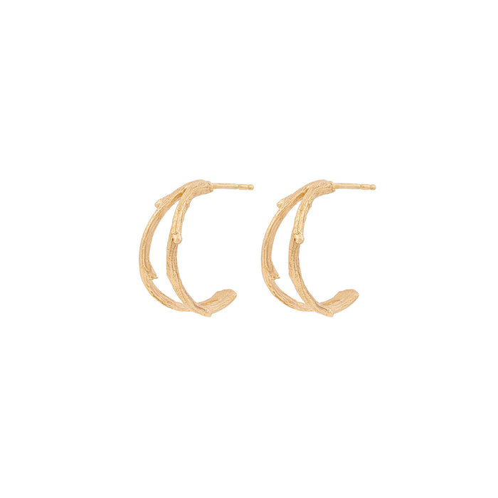 You & Me Hawthorn Double Twig Hoop Earrings - 14k Gold